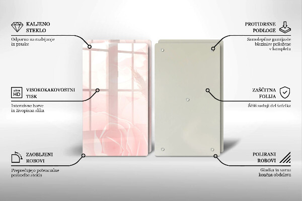 Üveg vágódeszka Pasztell rózsák háttér