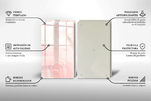 Üveg vágódeszka Pasztell rózsák háttér