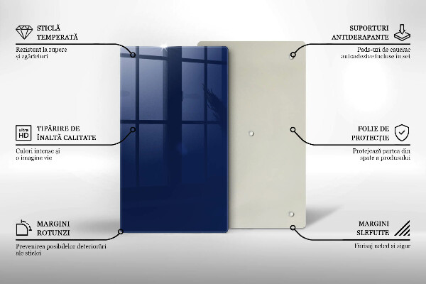 Üveg vágódeszka Kék szín