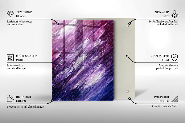 Üveg vágódeszka Szürke színű