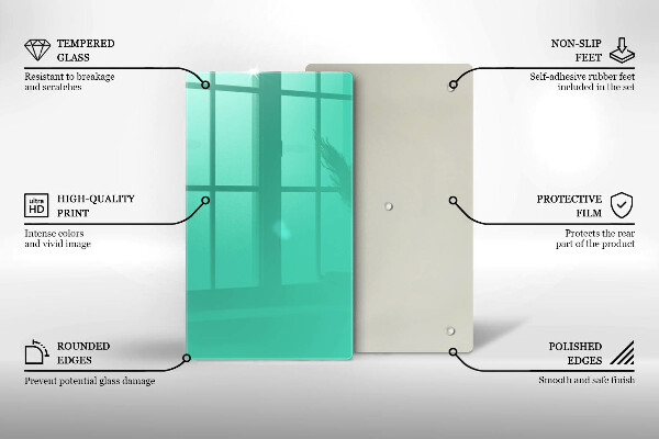 Üveg vágódeszka Zöld szín