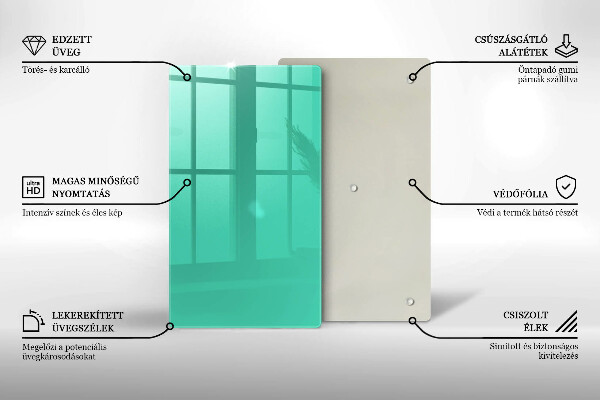 Üveg vágódeszka Zöld szín