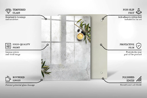 Üveg vágódeszka Zöld szín