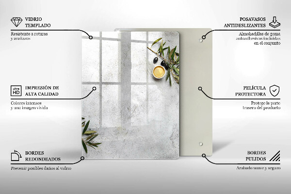 Üveg vágódeszka Zöld szín