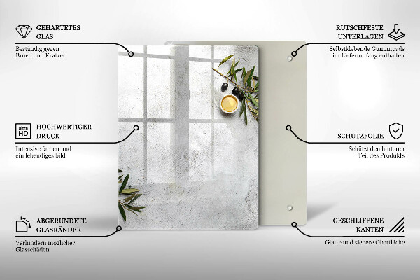 Üveg vágódeszka Zöld szín