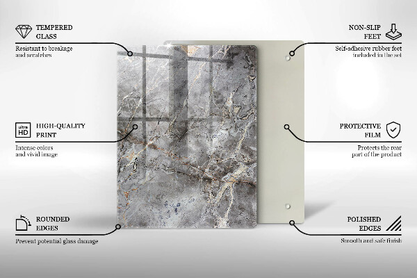 Üveg vágódeszka Kék szín