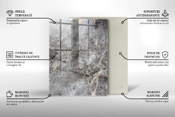 Üveg vágódeszka Kék szín