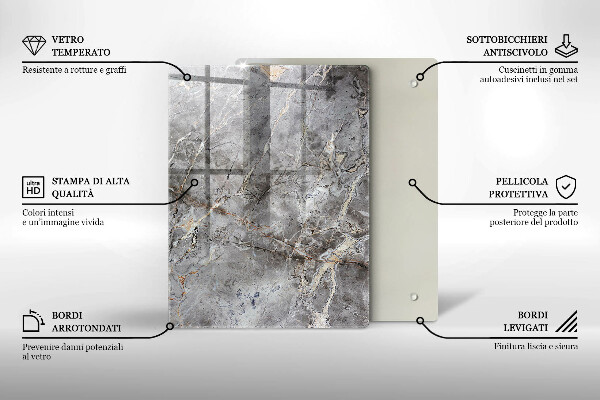 Üveg vágódeszka Kék szín