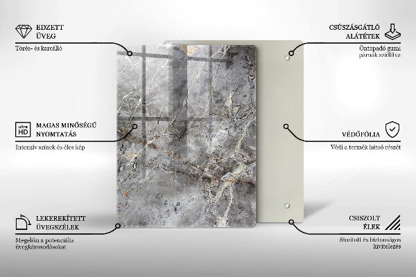 Üveg vágódeszka Kék szín