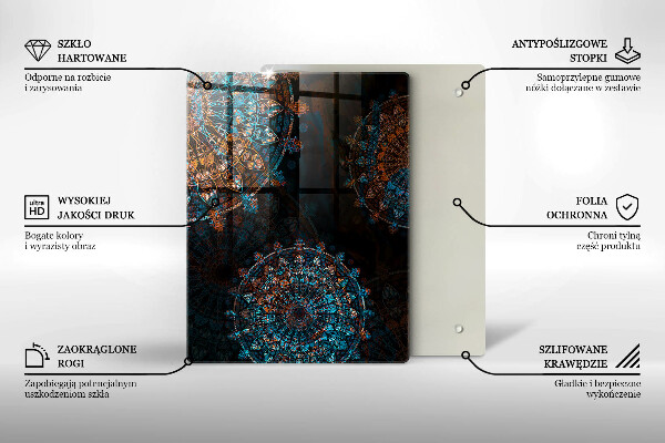 Üveg vágódeszka Fekete szín