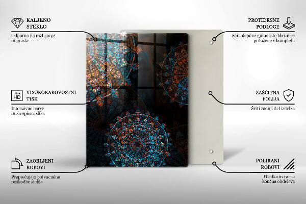 Üveg vágódeszka Fekete szín