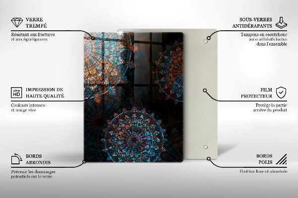 Üveg vágódeszka Fekete szín