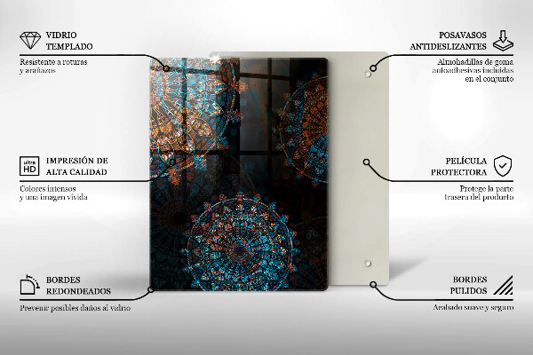 Üveg vágódeszka Fekete szín