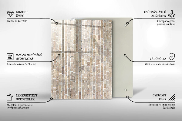 Üveg vágódeszka piros szín