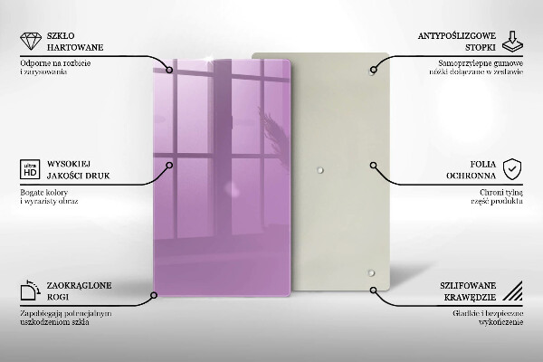 Üveg vágódeszka Lila színű