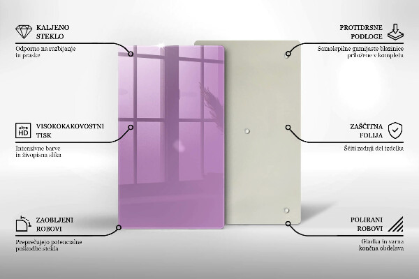 Üveg vágódeszka Lila színű