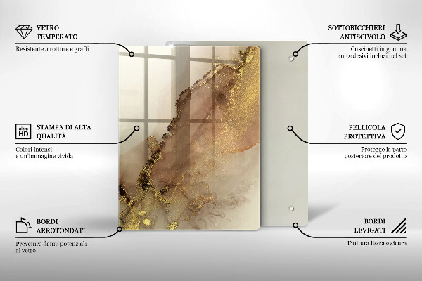 Üveg vágódeszka Lila színű