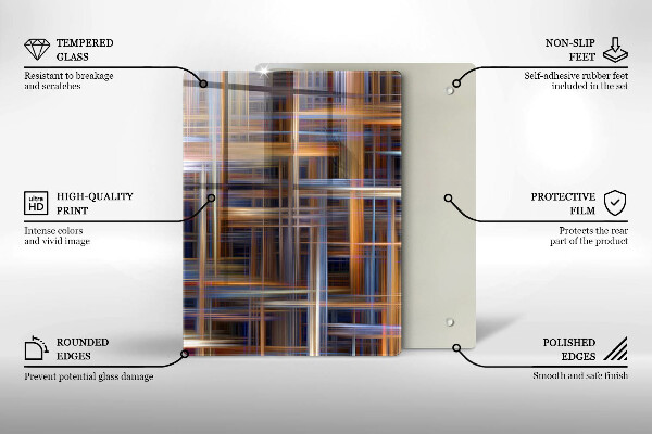Üveg vágódeszka Sárga