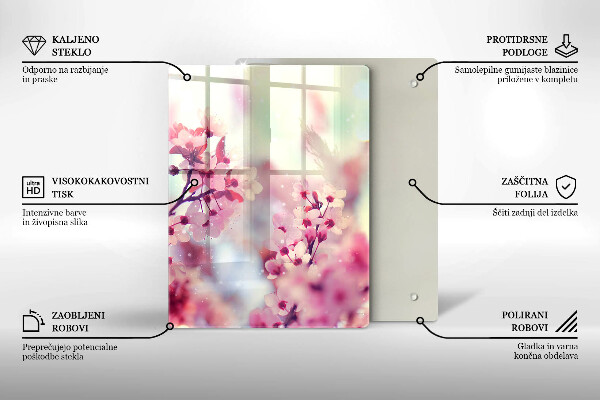 Üveg vágódeszka Sötét fa tábla