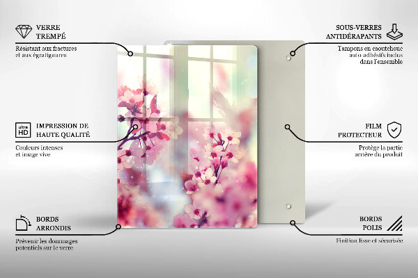 Üveg vágódeszka Sötét fa tábla