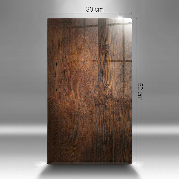 Üveg vágódeszka Sötét fa tábla