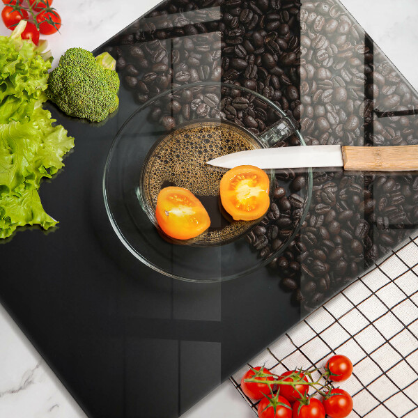 Üveg vágódeszka Kávé és bab