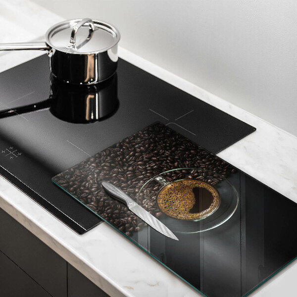 Üveg vágódeszka Kávé és bab