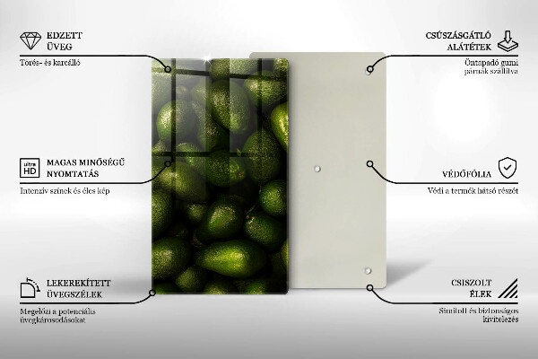 Üveg vágódeszka Avokádó gyümölcs