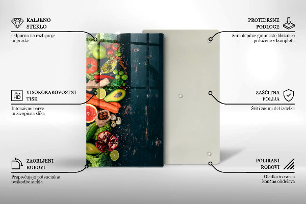 Üveg vágódeszka Gyümölcsök és zöldségek