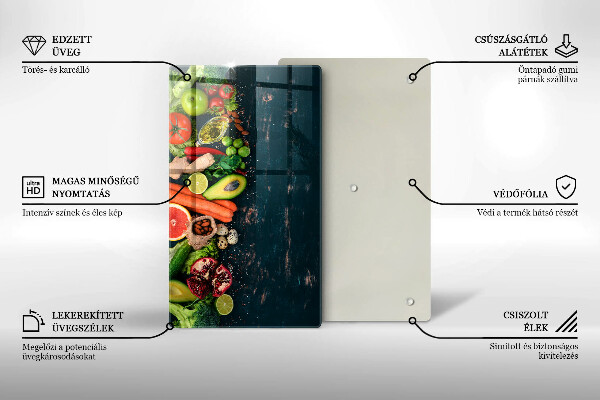 Üveg vágódeszka Gyümölcsök és zöldségek