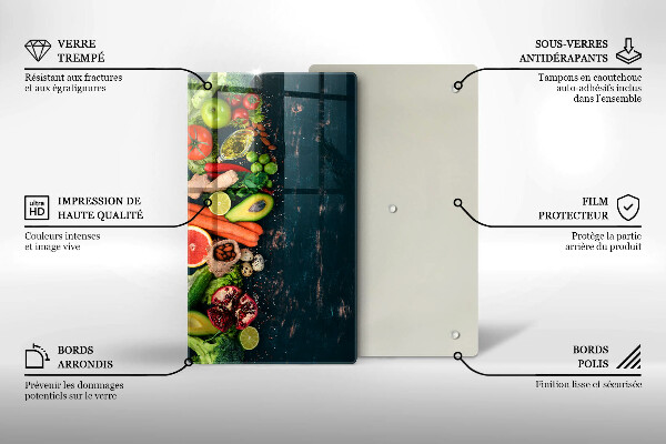 Üveg vágódeszka Gyümölcsök és zöldségek