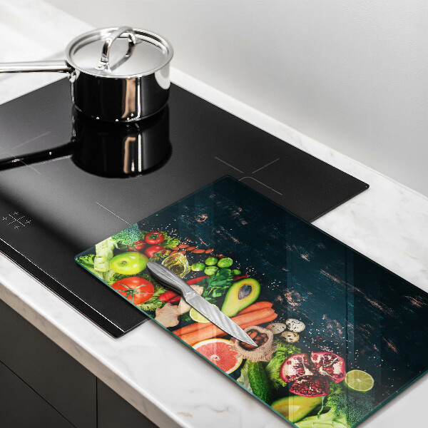 Üveg vágódeszka Gyümölcsök és zöldségek