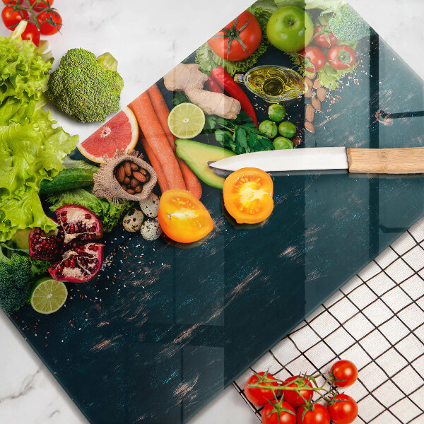 Üveg vágódeszka Gyümölcsök és zöldségek