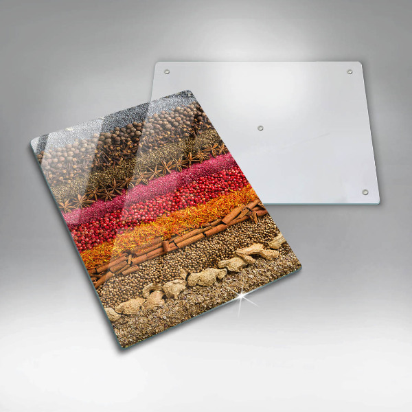 Üveg vágódeszka Színes fűszerek