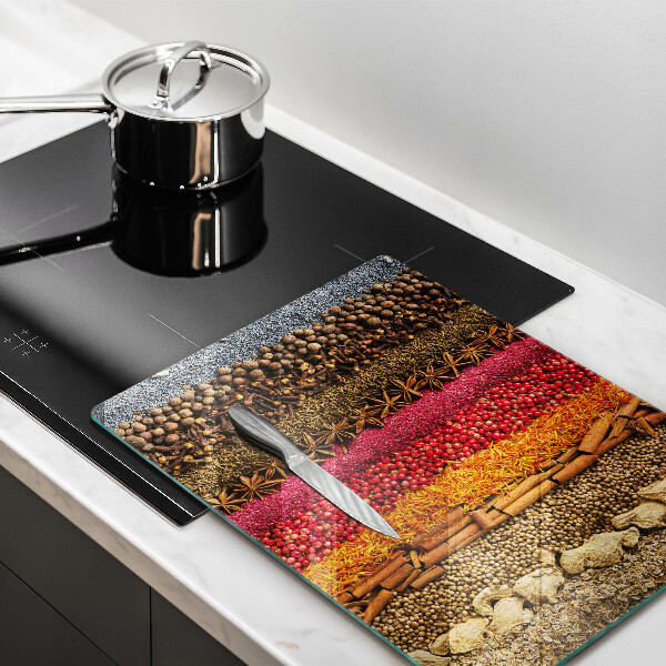Üveg vágódeszka Színes fűszerek