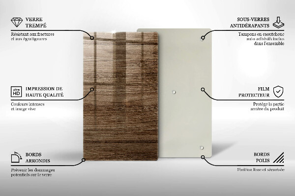 Üveg vágódeszka Fa textúra