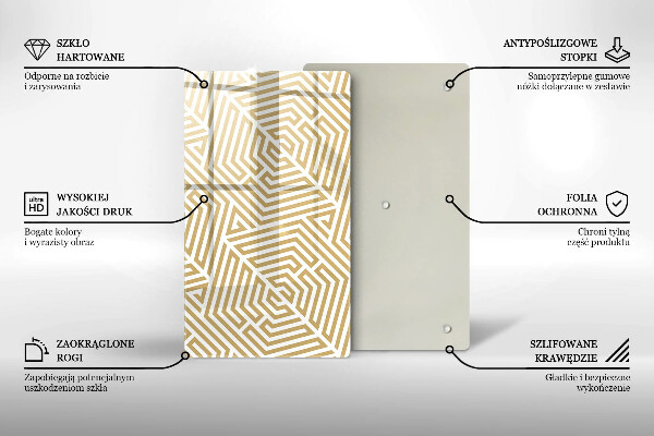 Üveg vágódeszka Geometriai vonalak