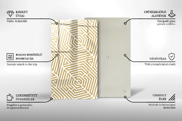 Üveg vágódeszka Geometriai vonalak