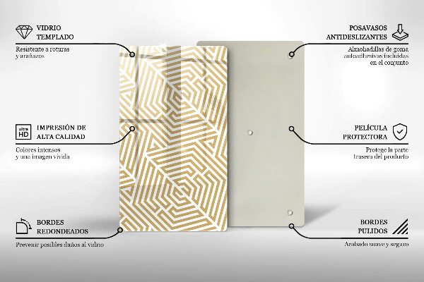 Üveg vágódeszka Geometriai vonalak