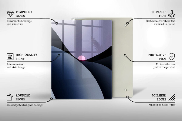 Üveg vágódeszka Geometriai vonalak
