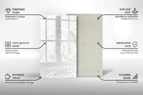 Üveg vágódeszka Absztrakt formák