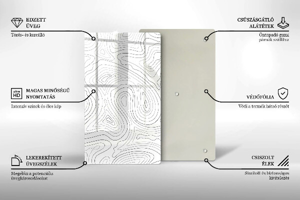 Üveg vágódeszka Absztrakt formák