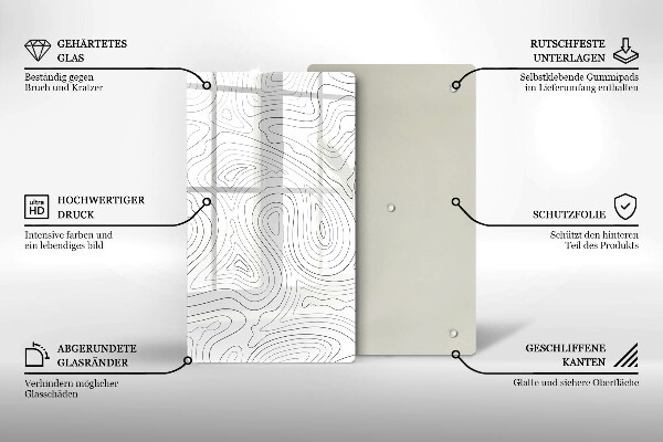 Üveg vágódeszka Absztrakt formák