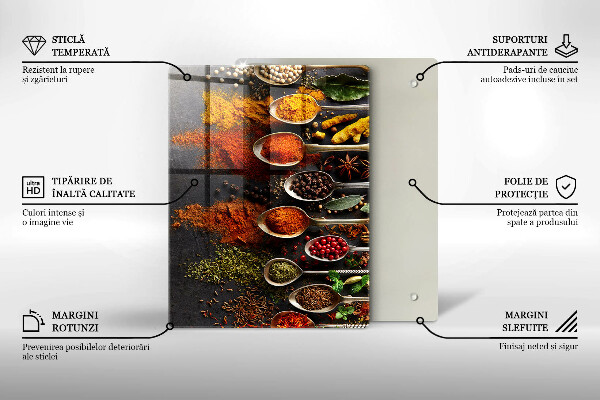 Üveg vágódeszka Festett boho levelek