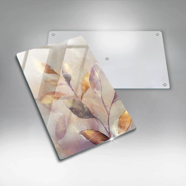 Üveg vágódeszka Festett boho levelek