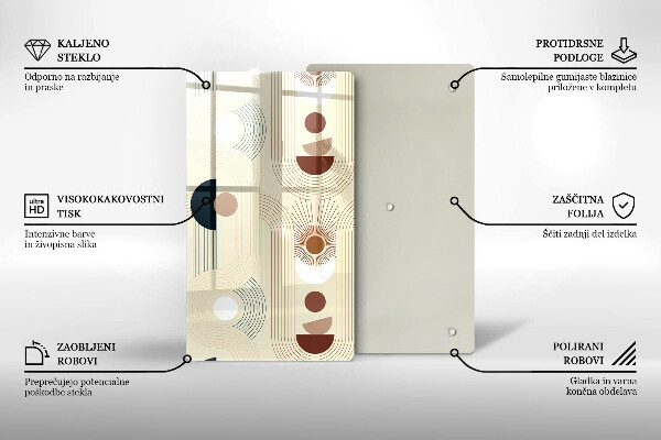 Üveg vágódeszka Boho geometriai formák