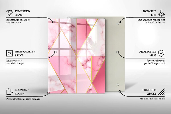 Üveg vágódeszka Boho geometriai formák