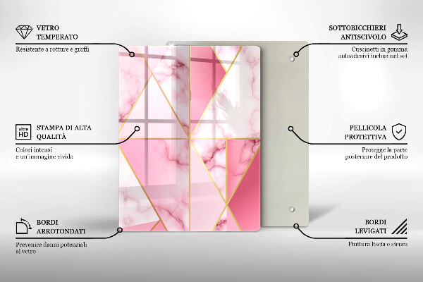 Üveg vágódeszka Boho geometriai formák