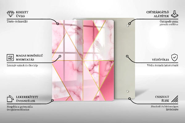 Üveg vágódeszka Boho geometriai formák