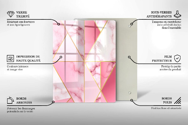 Üveg vágódeszka Boho geometriai formák